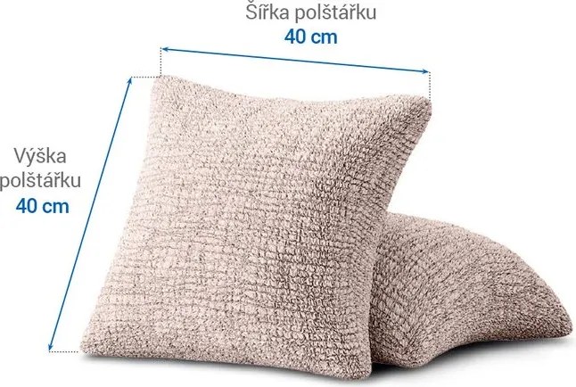 Bielastické poťahy GRAFITI NOVÉ béžové obliečky na vankúšiky 2 ks (40 x 40 cm)