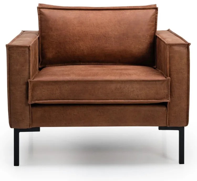 Hnedé kreslo z imitácie kože Rate - Scandic