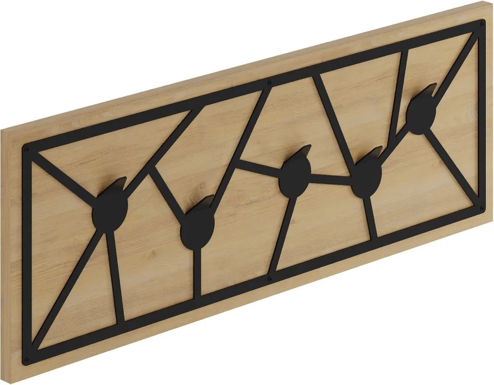 Nástenný vešiak Houseland Trace dub safírový/čierny