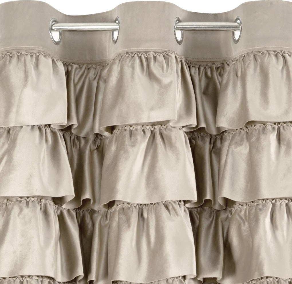 ZATEMŇOVACÍ ZÁVES NA KRÚŽKOCH AURA 140X250 CM BÉŽOVÁ