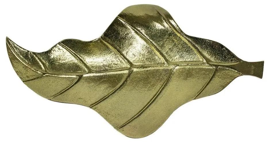Zlatý dekoračné kovový podnos / miska v tvare listu Banana- 36 * 18 * 3cm