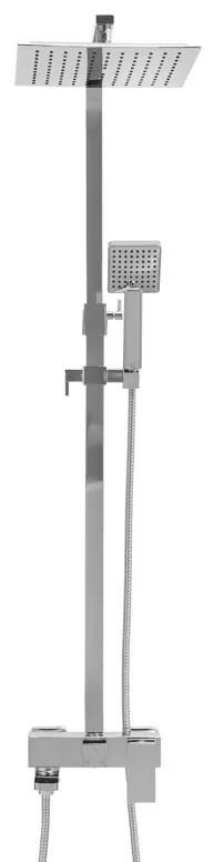 Erga Cube, sprchová súprava s pákovou batériou, vaňovou výlevkou a dažďovou hlavicou 25x25cm, chrómová, ERG-YKA-BP.CUBE-25-CHR