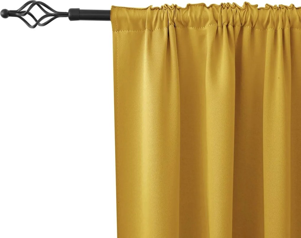 Žltý záves OXFORD 140x250 cm Zavesenie: Riasiaca páska