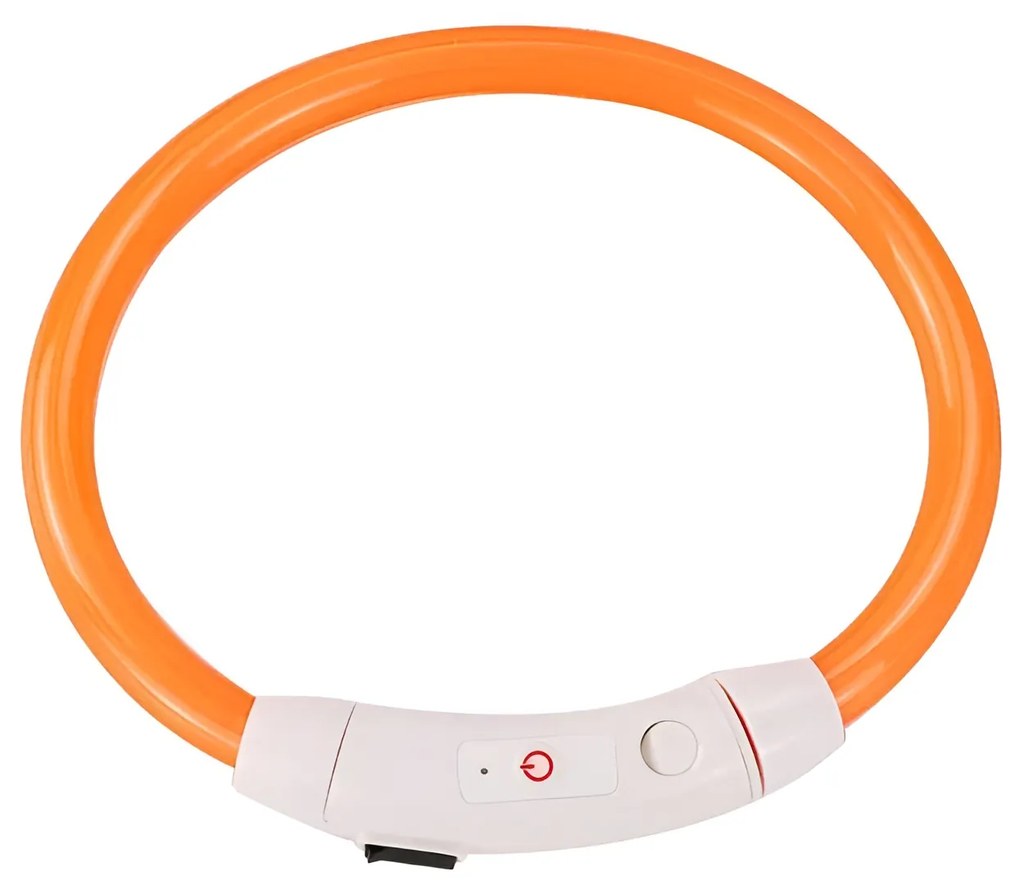 Nuxie LED svietiaci obojok pre mačku a psa 55 cm oranžový