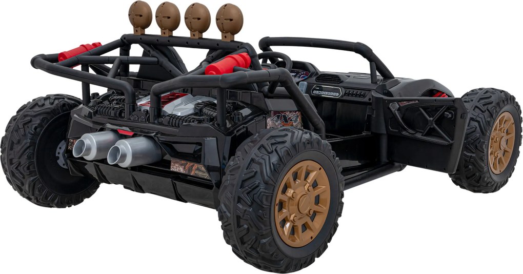 Ramiz Elektrická bugina Racing 5 pre deti čierna + motory 2x200W + diaľkové ovládanie + LED audio + pomalý štart