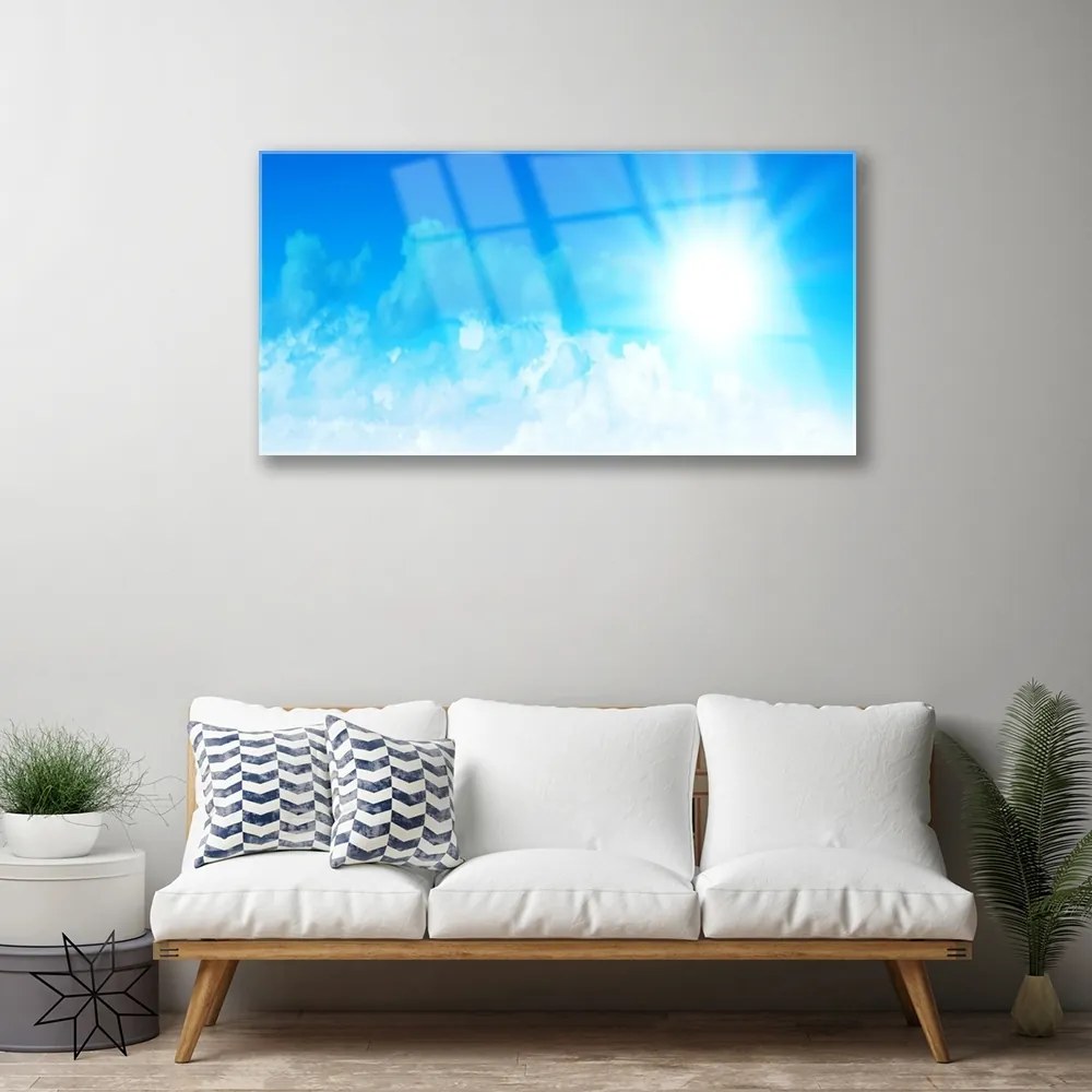 Skleneny obraz Slnko nebo krajina 120x60 cm