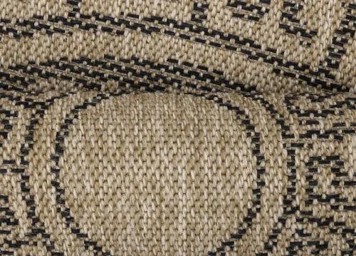 Koberce Breno Kusový koberec COMILLA kruh 887 Black , béžová,160 x 160 cm
