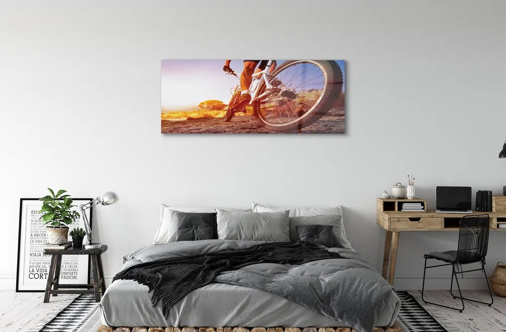 Obraz plexi Bicykel horskej ceste západ 120x60 cm