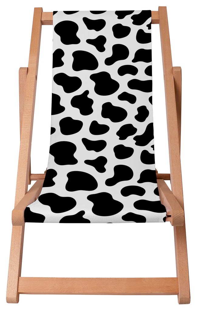 Drevené plážové lehátko Cow Print