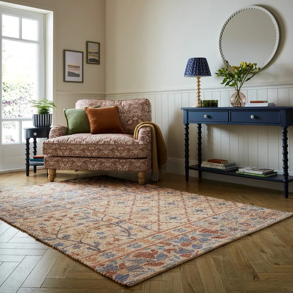 Ručne tkaný koberec s prímesou juty v prírodnej farbe 80x150 cm Taylor Patchwork – Flair Rugs