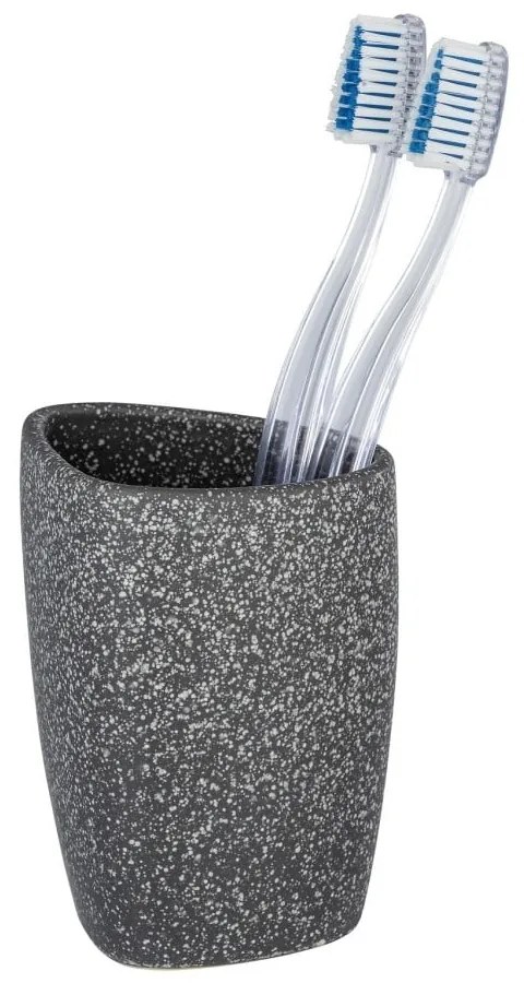Sivý keramický pohárik na zubné kefky Wenko Pion