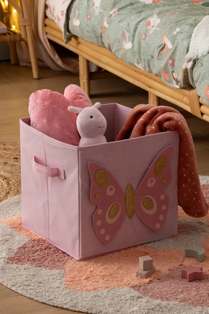 ATMOSPHERA Úložný box Butterfly, 29x29x29 cm, ružová