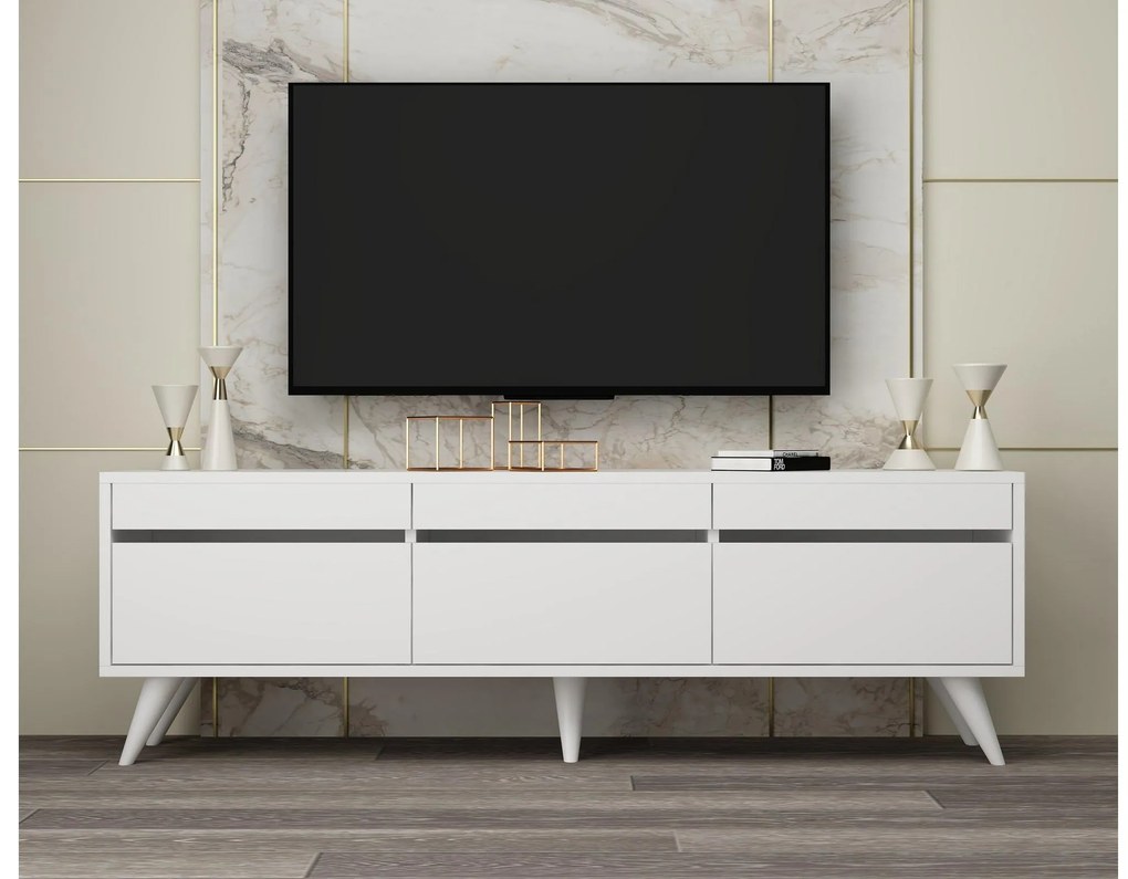 TV stolík/skrinka Siluke (biela) . Akcia -20%. Vlastná spoľahlivá doprava až k Vám domov. 1095260