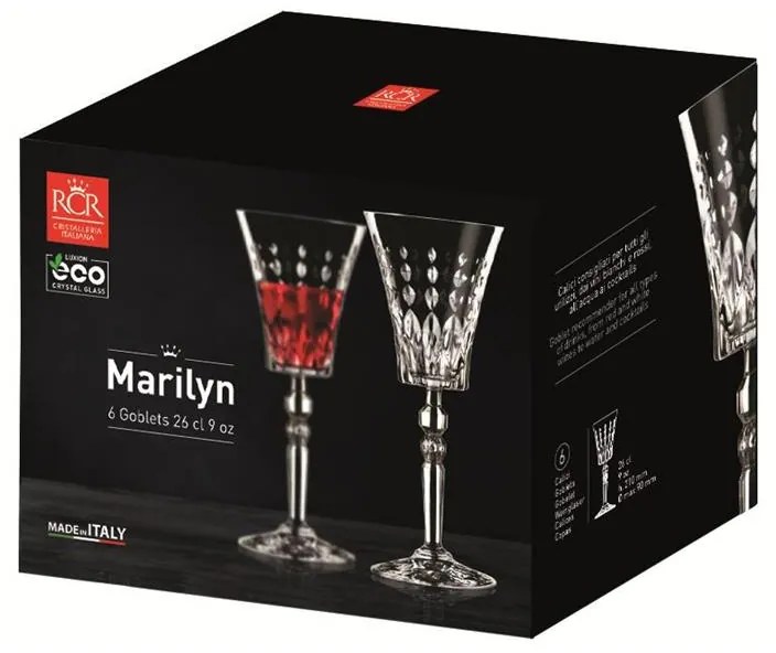 RCR MARILYN POHÁR NA VÍNO 260ML SADA 6 KS