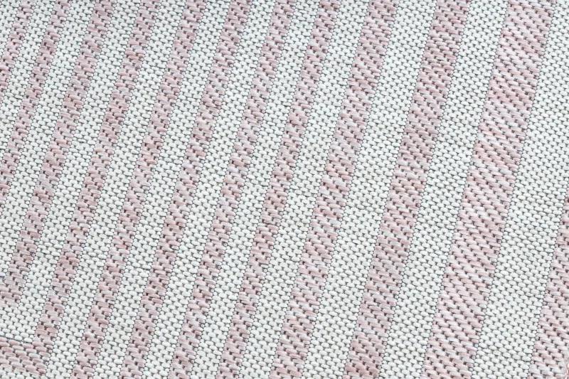 Koberec SISAL SION bludisko 22376 ploché tkanie ružová / ecru Veľkosť: 200x290 cm
