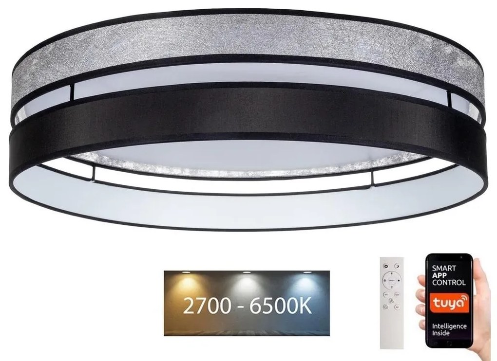 Belis LED Stmievateľné stropné svietidlo LIMA LED/36W/230V Wi-Fi Tuya+ DO čierna/strieborná BE0881