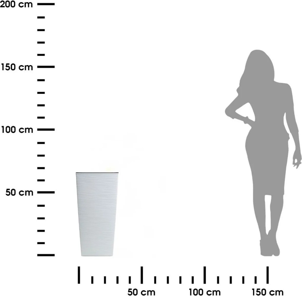PLASTOVÝ KVETINÁČ PORTO RIFLO 67,5X35X35 CM BIELA