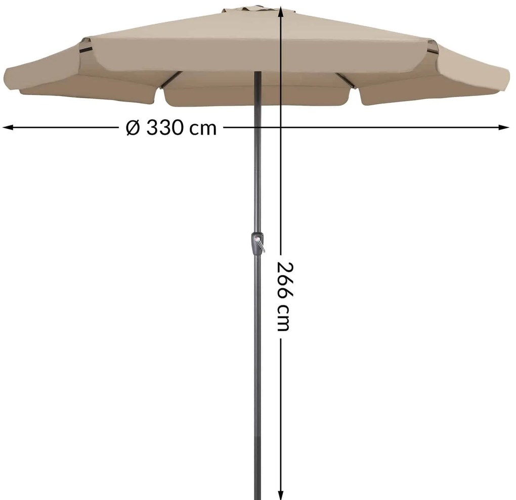 InternetovaZahrada Záhradný slnečník Maui Ø330cm - taupe