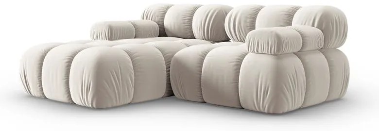 Béžová zamatová modulárna rohová pohovka (ľavý roh) Bellis – Micadoni