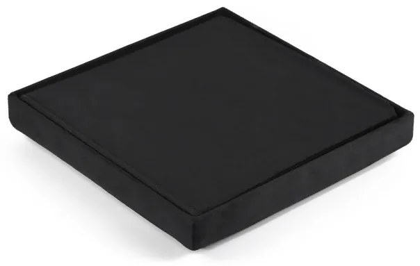 Skladacia taburetka L zamatová, čierna