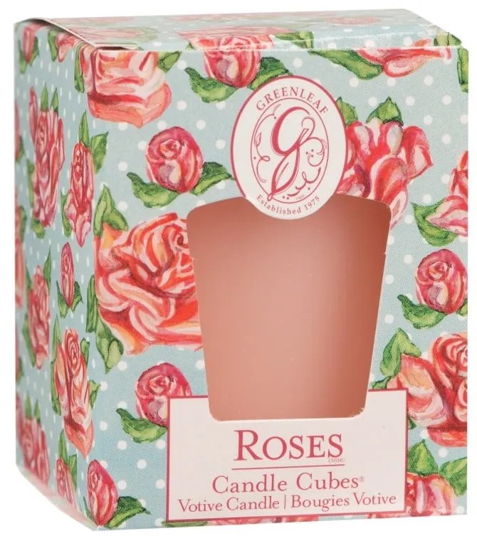Sviečka s vôňou ruže Greenleaf Roses, doba horenia 15 hodín