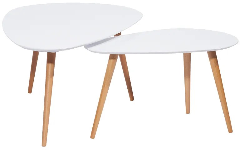 AKCIA Set bielych príručných stolíkov NOLAN B II. akosť