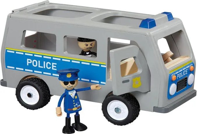 EmaHome Dřevěné policejní auto / ohýbací panáček / policista