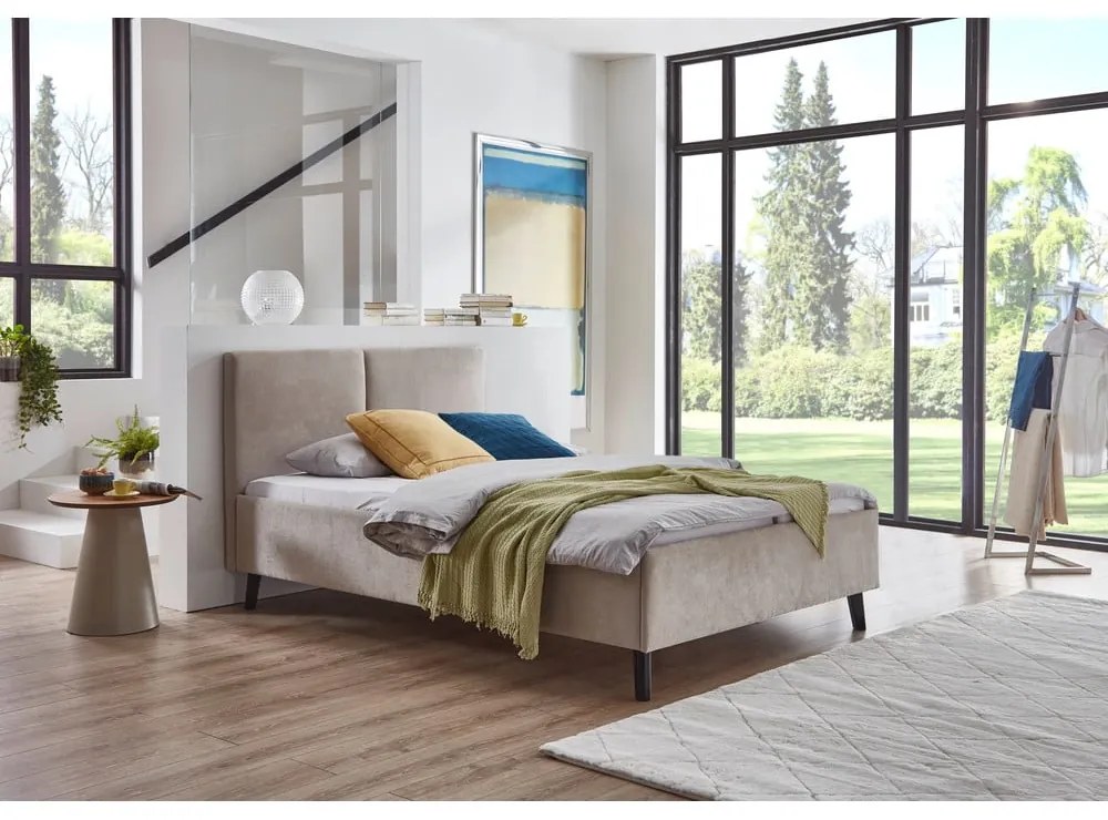 Béžová čalúnená dvojlôžková posteľ s roštom 140x200 cm Piano – Meise Möbel