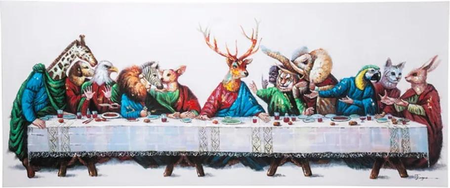 Obraz s ručne maľovanými detailmi Kare Design, Last Supper,100 × 240cm