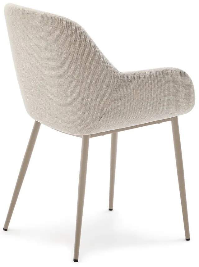 Krémovobiele čalúnené jedálenské kreslo Konna – Kave Home