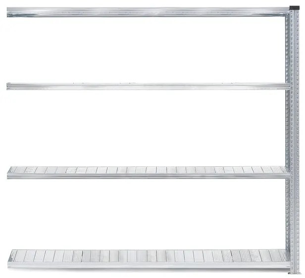 Policový kovový regál TRANSFORM, prídavná sekcia, 1972x1800x320 mm