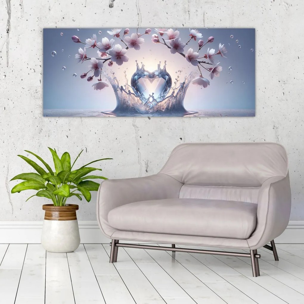 Obraz - Diamantové srdce (120x50 cm)