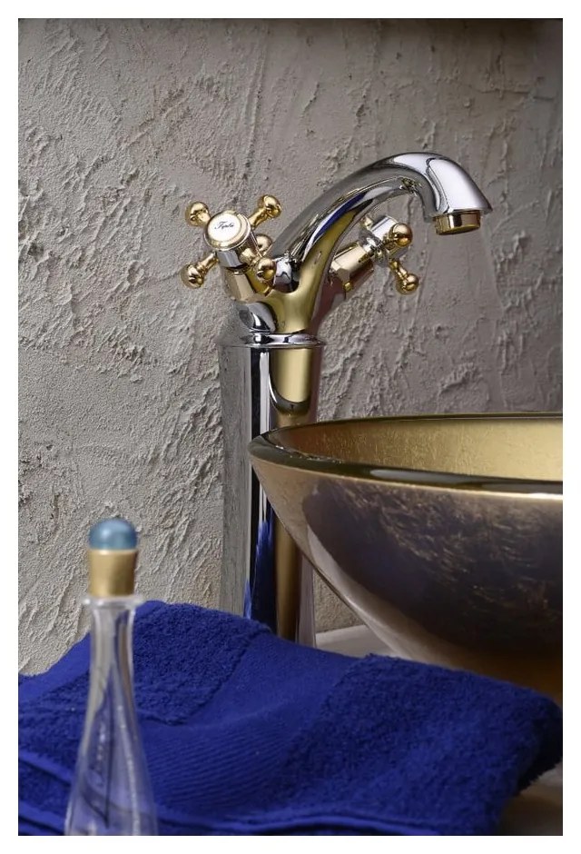 Stojanková umývadlová batéria v lesklej strieborno-zlatej farbe Antea - Sapho