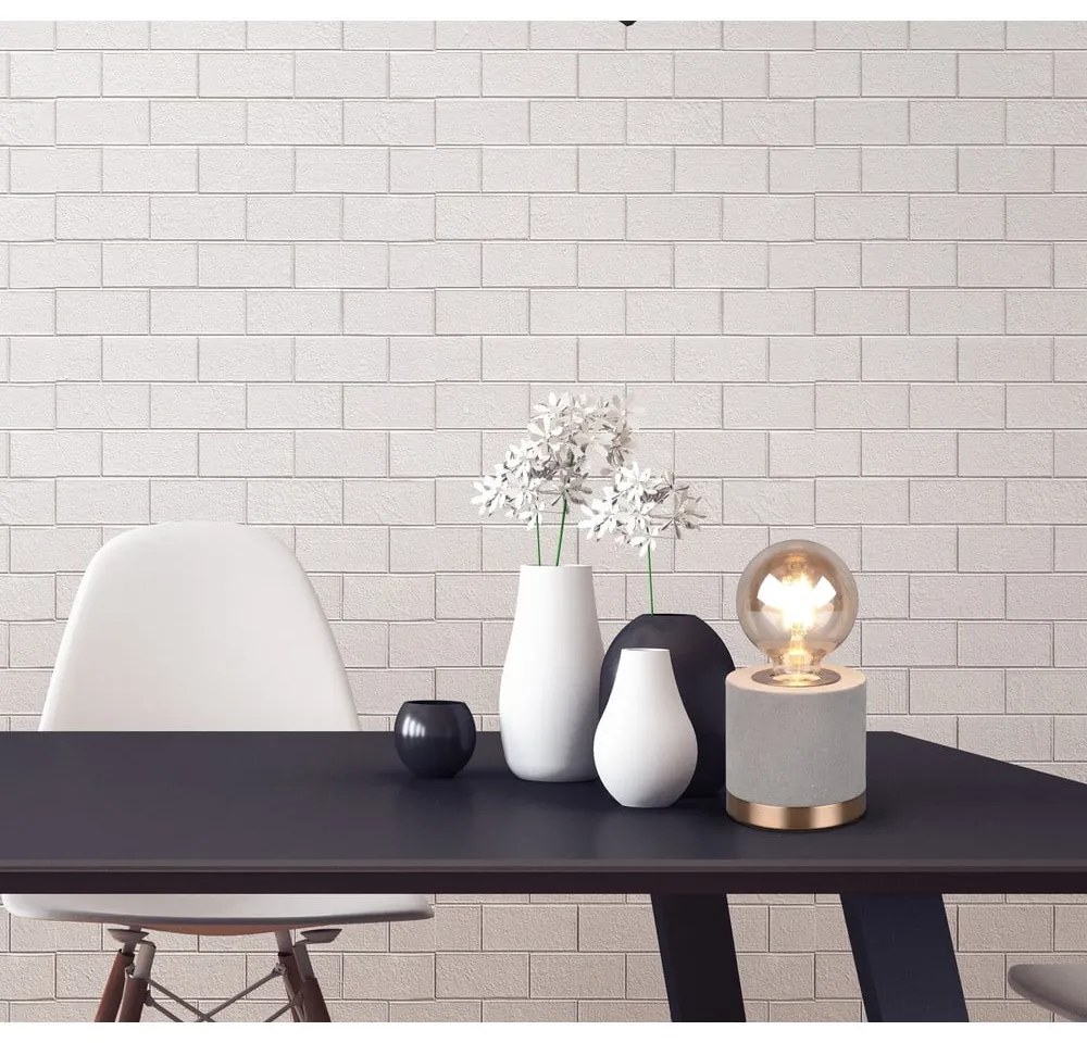 Sivá zamatová stolová lampa (výška 11 cm) Judy – Trio