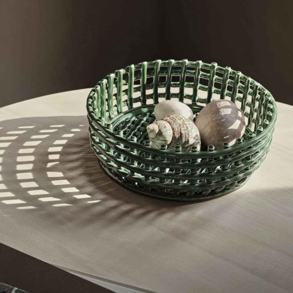 Ferm Living Keramický kôš Emerald Green