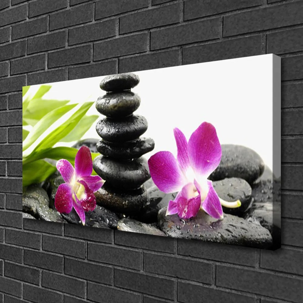 Obraz Canvas Kamene zen kúpele orchidea 120x60 cm