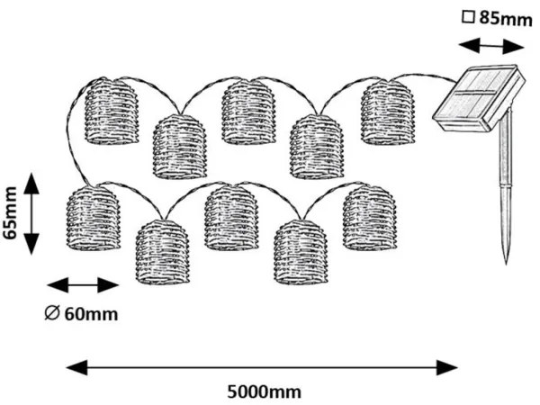 Rabalux 77047 - LED solárny reťazec RUPIT 10xLED/0,6W/1,2V IP44