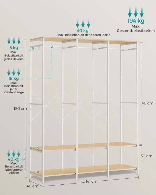 Otvorená šatníková skriňa RGR005W67