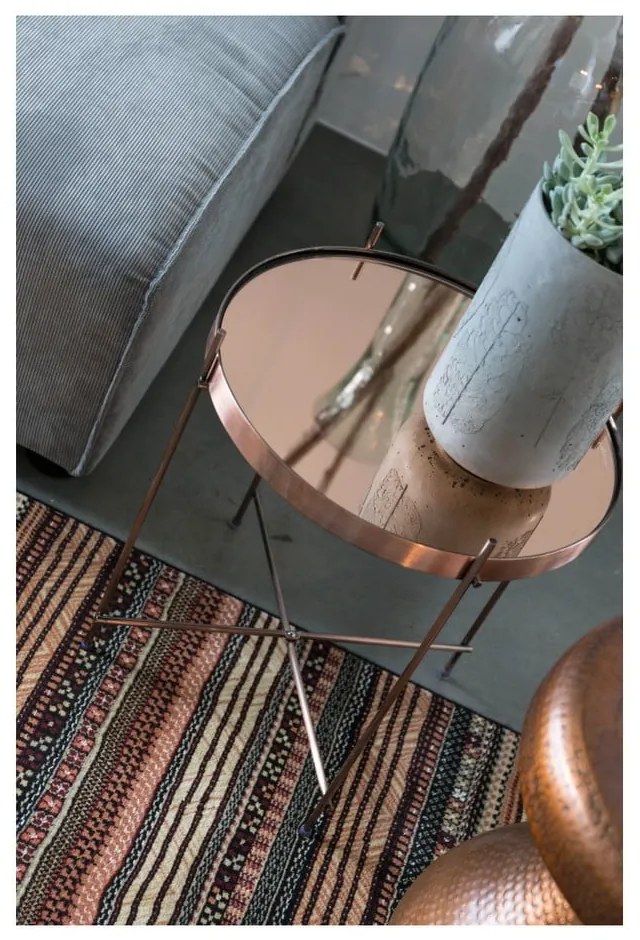 Odkladací stolík v medenej farbe Zuiver Cupid, ø 43 cm