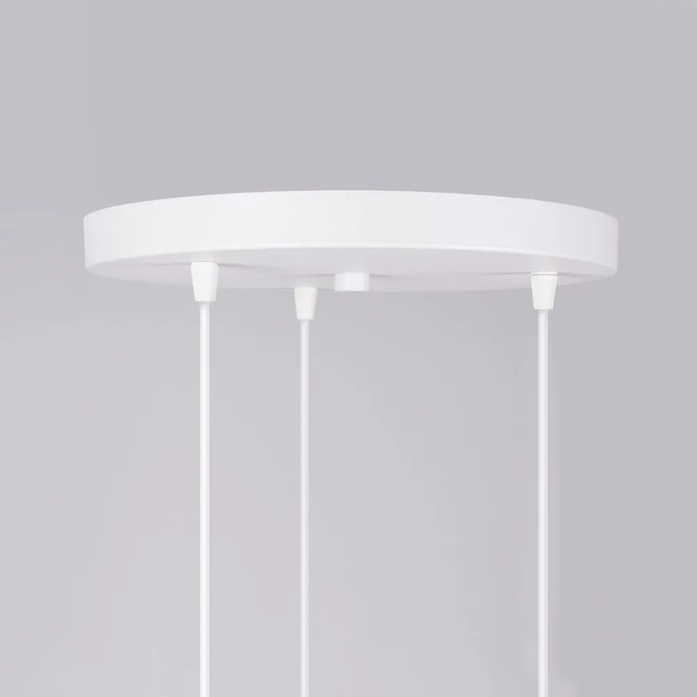 Biely detský luster so skleneným tienidlom ø 32 cm Mab – Sollux