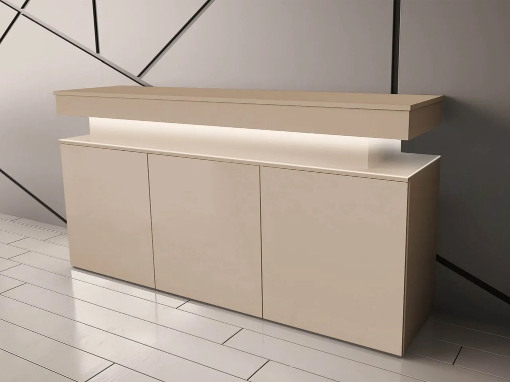 Komoda Bis 3D 160 s LED osvetlením, Farba: púštny piesok