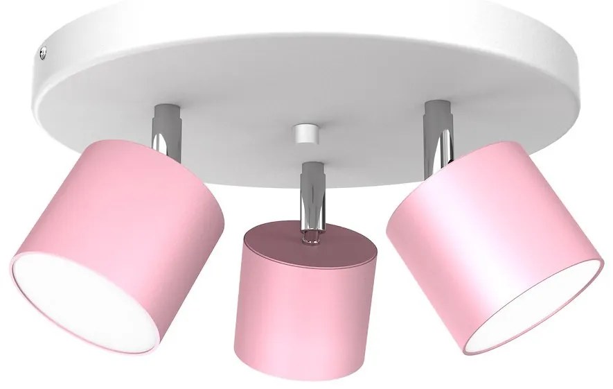 Bodové svietidlo Dixie, 3x ružové kovové tienidlo, w/ch, o