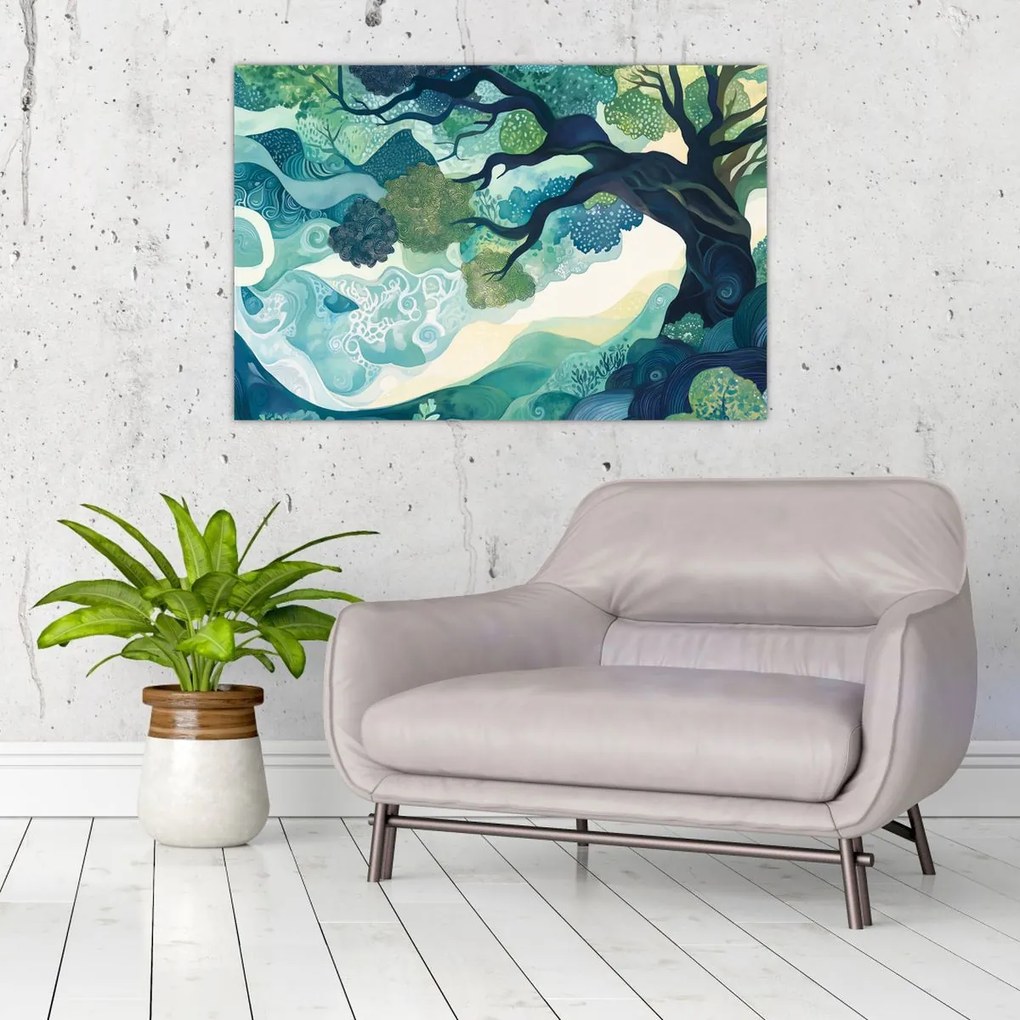 Obraz – Zelená koruna stromu života (90x60 cm)