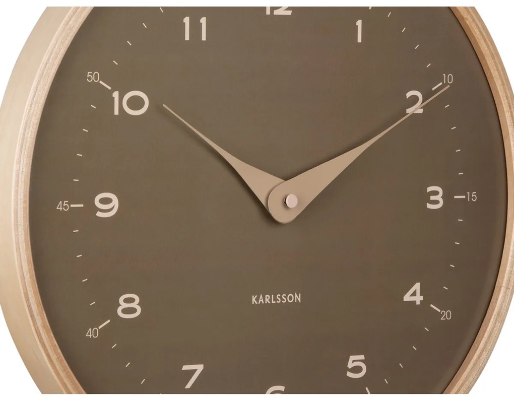Karlsson 5995MG dizajnové nástenné hodiny hnedá, pr. 30 cm