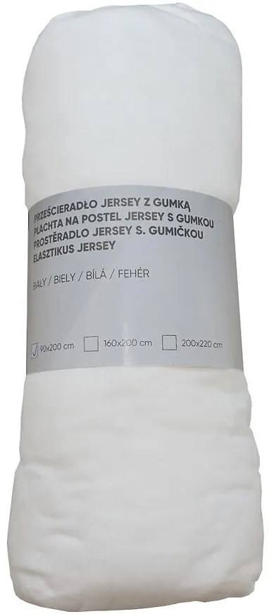 Prestieradlo jersey s gumkou biele 200x220