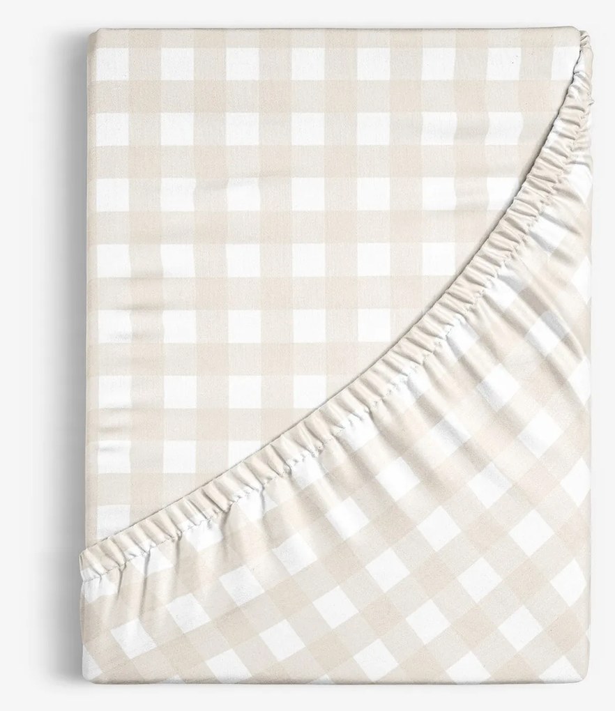 Goldea bavlnená napínacia plachta - latte kocky 80 x 200 cm