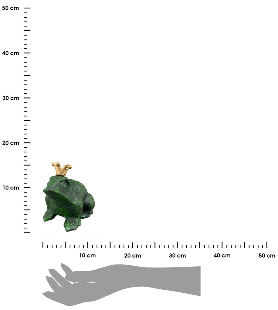 Záhradná liatinová figúrka Jeremy, 12 cm, zelená