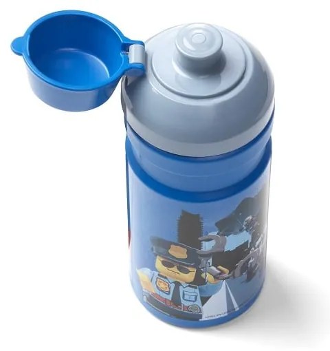 Detská modrá fľaša na vodu LEGO® City, 390 ml