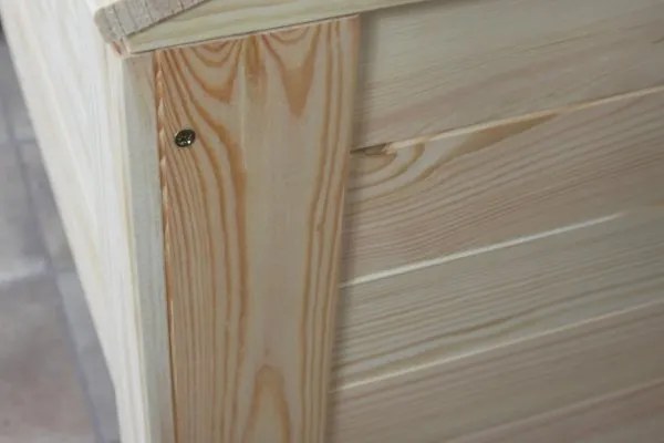 Drevená truhlica s polookruhlým vrchom B-16 Surová 50x77x40 Borovica