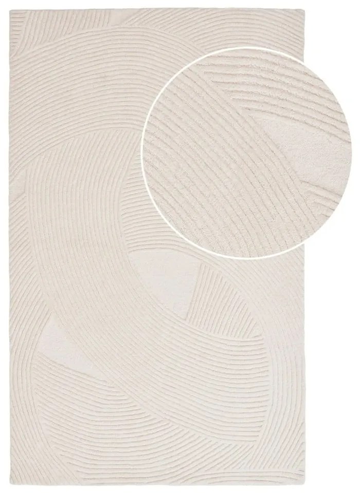 Krémový ručne tkaný vlnený koberec 200x300 cm Pune – House Nordic